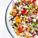 Chickpea and veggies in a bowl