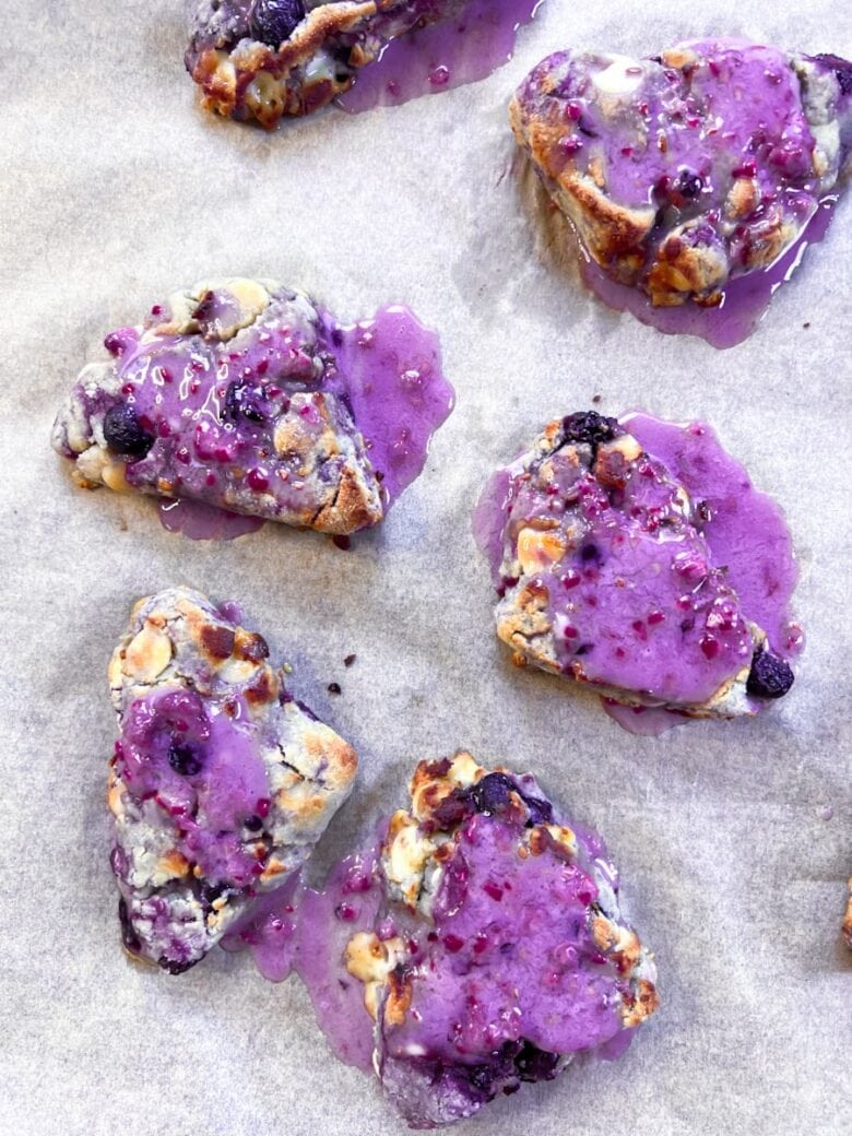 Blueberry white chocolate scones.