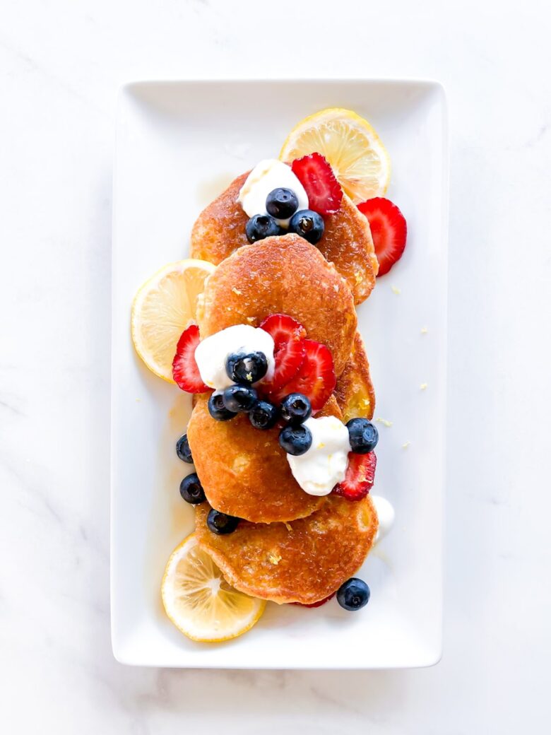 Lemon blueberry pancakes.