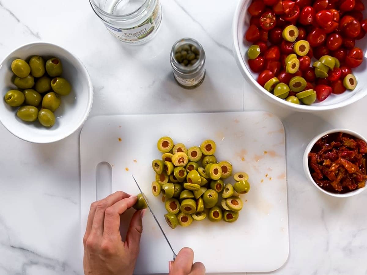 Sun Dried Tomato Pasta with Chicken Sausage and Capers Entirely Emmy