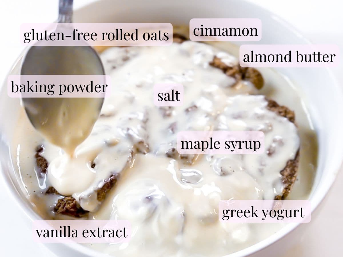 Ingredients for cinnamon roll oats.