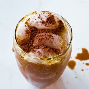 Finished easy iced mocha latte.