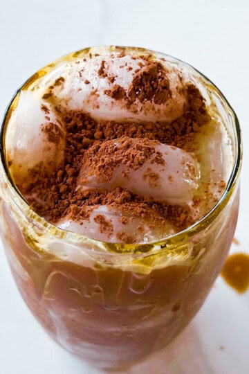 Finished easy iced mocha latte.