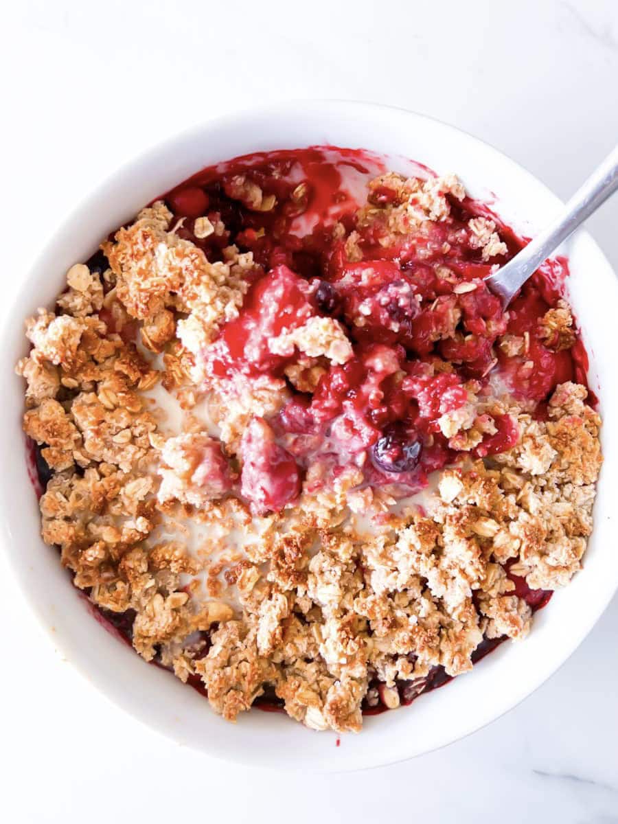 Cranberry apple crumble.