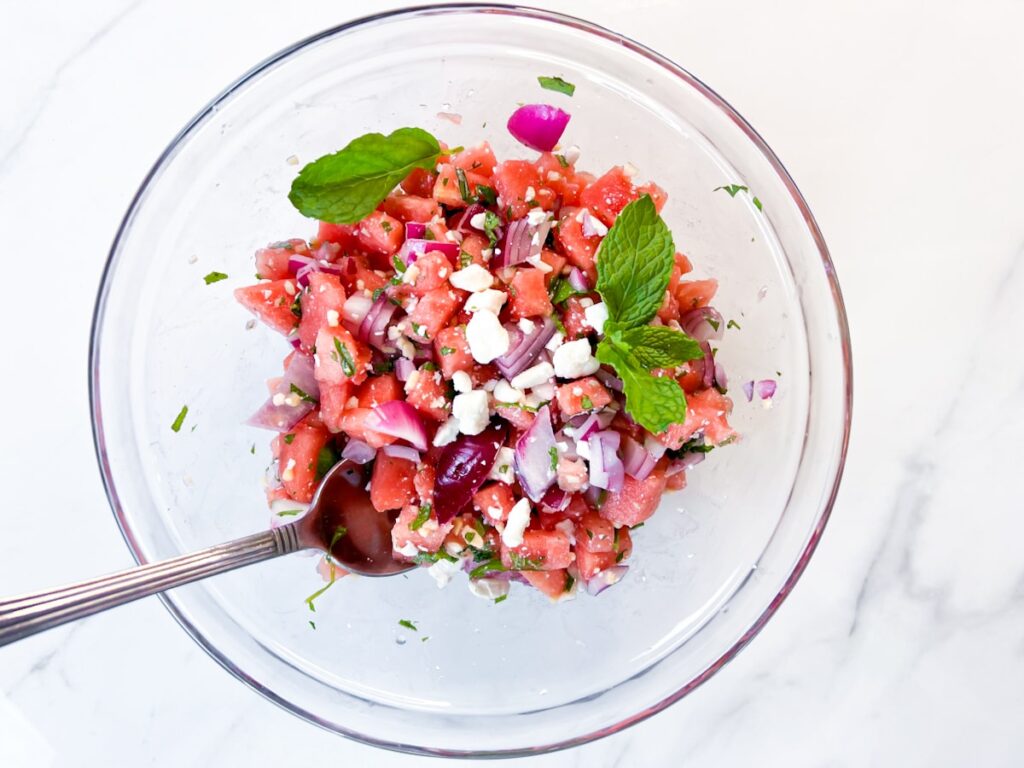 Watermelon salad.