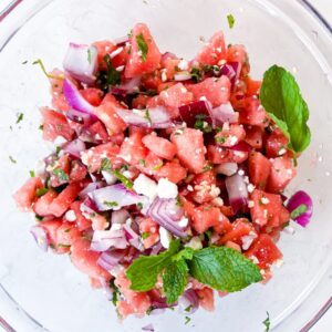 Watermelon feta salad.