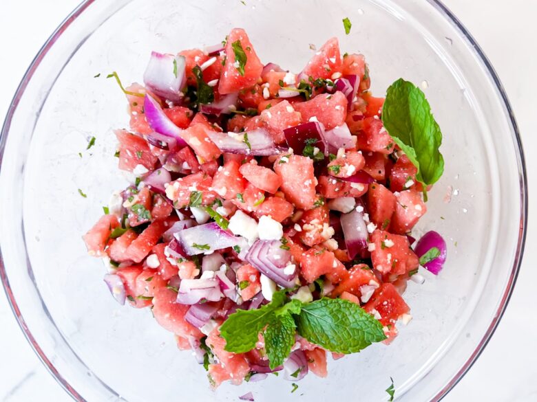 Watermelon feta salad.