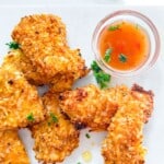 Coconut crusted chicken pinterest image.