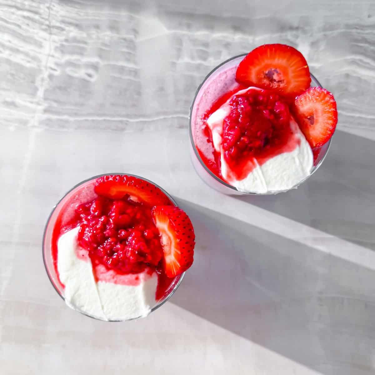 Finished raspberry chia pudding recipe.