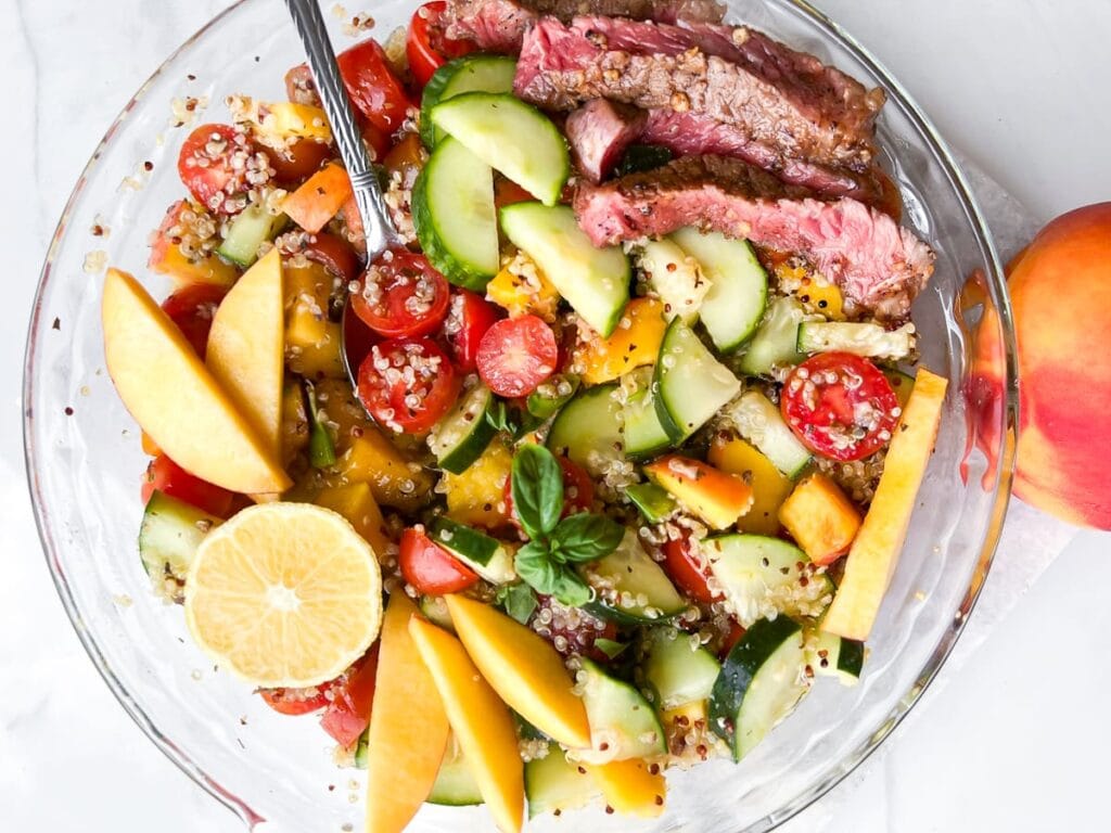 Peach Balsamic Steak Salad.