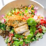 Mediterranean quinoa cucumber salad.