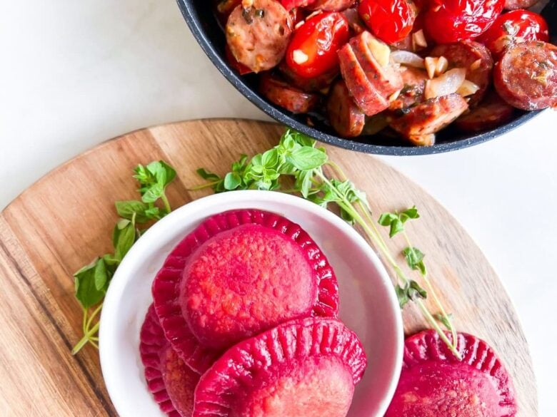 Beetroot ravioli.