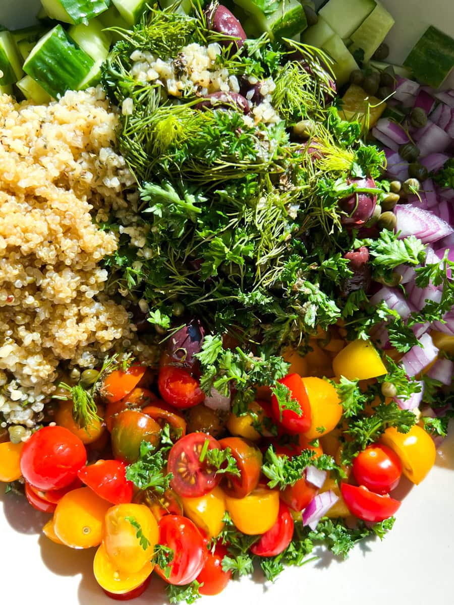 Greek Quinoa Salad with Lemon Dressing Entirely Emmy