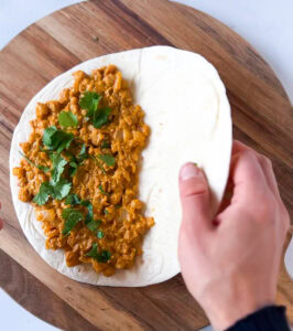 Vegan Buffalo Chickpea Quesadillas