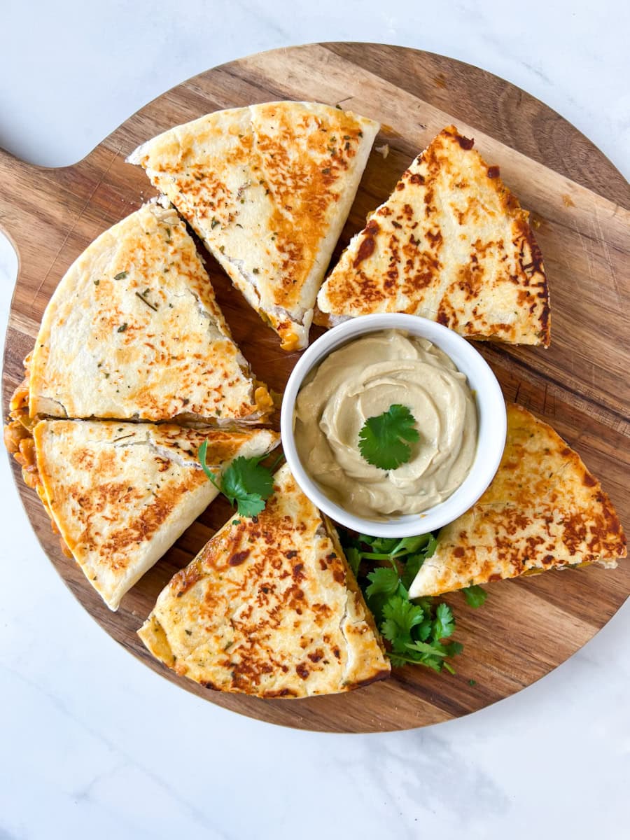 Vegan Buffalo Chickpea Quesadillas Entirely Emmy