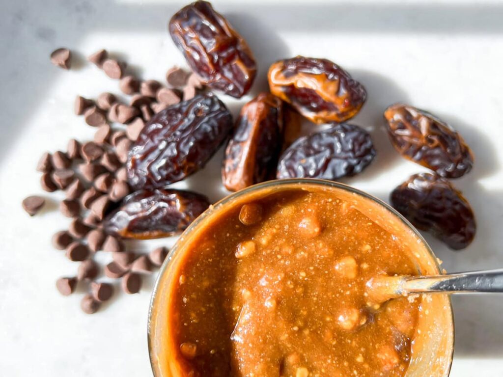 Dates and peanut butter.
