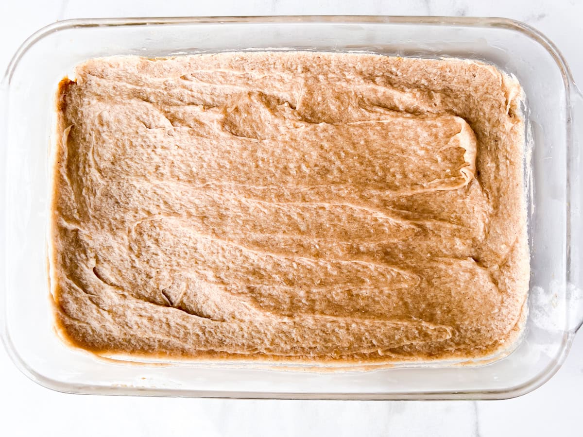 Sweet potato bars in a pan.