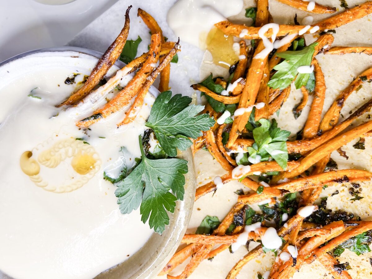 Roasted carrots with whipped feta