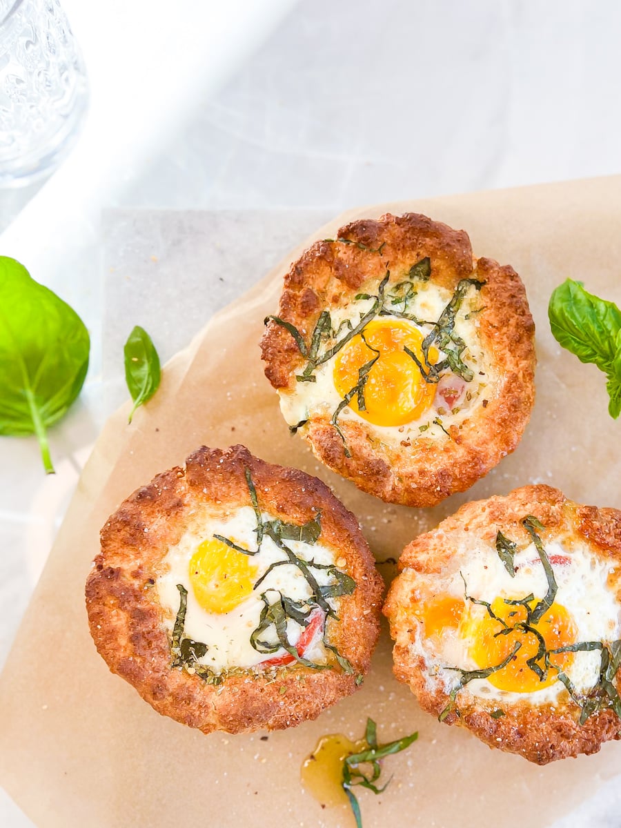 Gluten free bread bowls with an egg.
