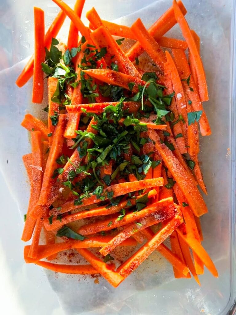 Carrots with parsley.