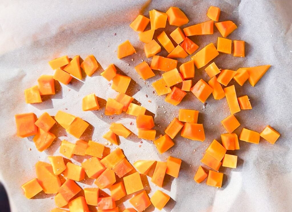 Chopped pumpkin.