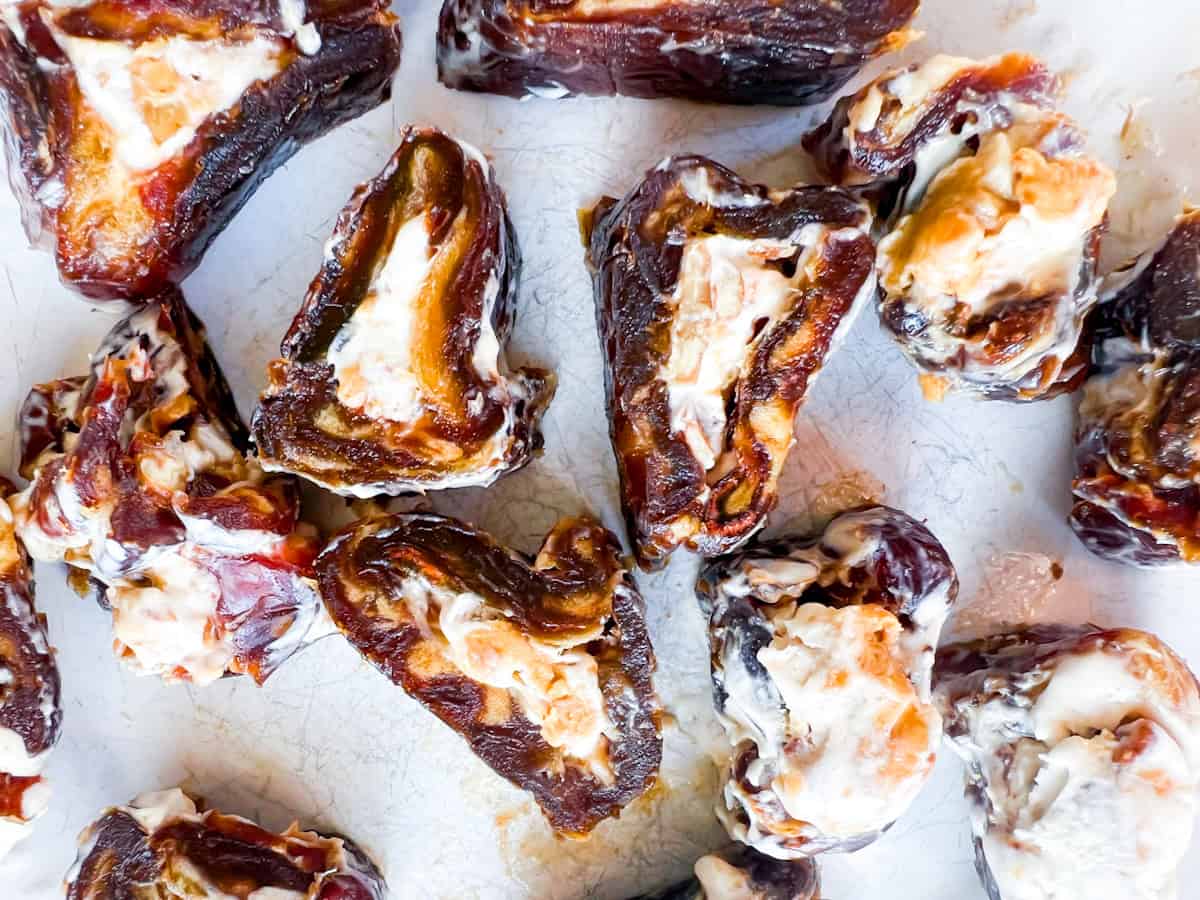 Date snickers cut into pieces.