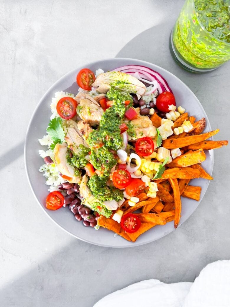 Chimichurri bowls.