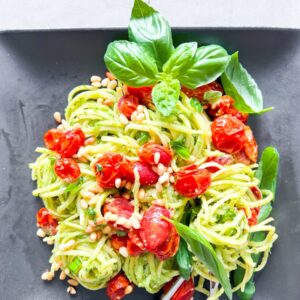 Pasta al pesto.