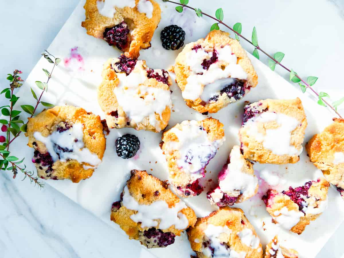 Baked blackberry scones gluten free.