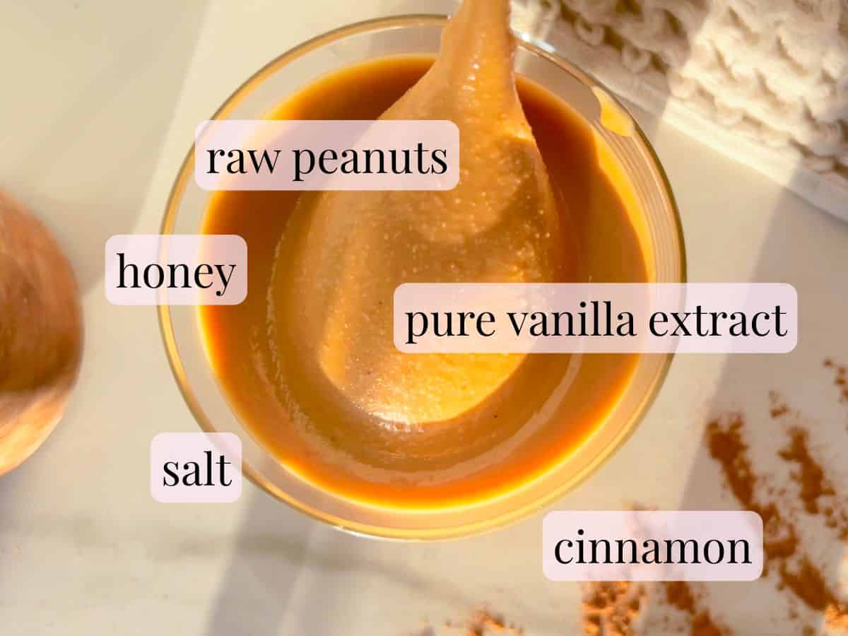 Cinnamon peanut butter ingredients listed.