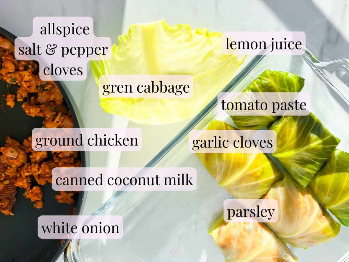 Malfouf ingredients labeled.