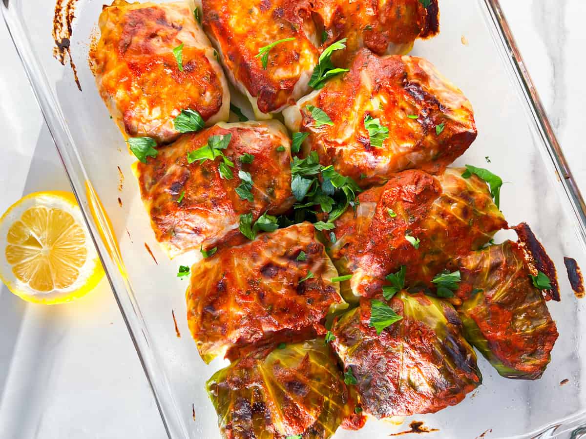 Finished Lebanese Cabbage Rolls.