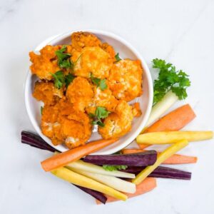 Cauliflower wings with buffalo.