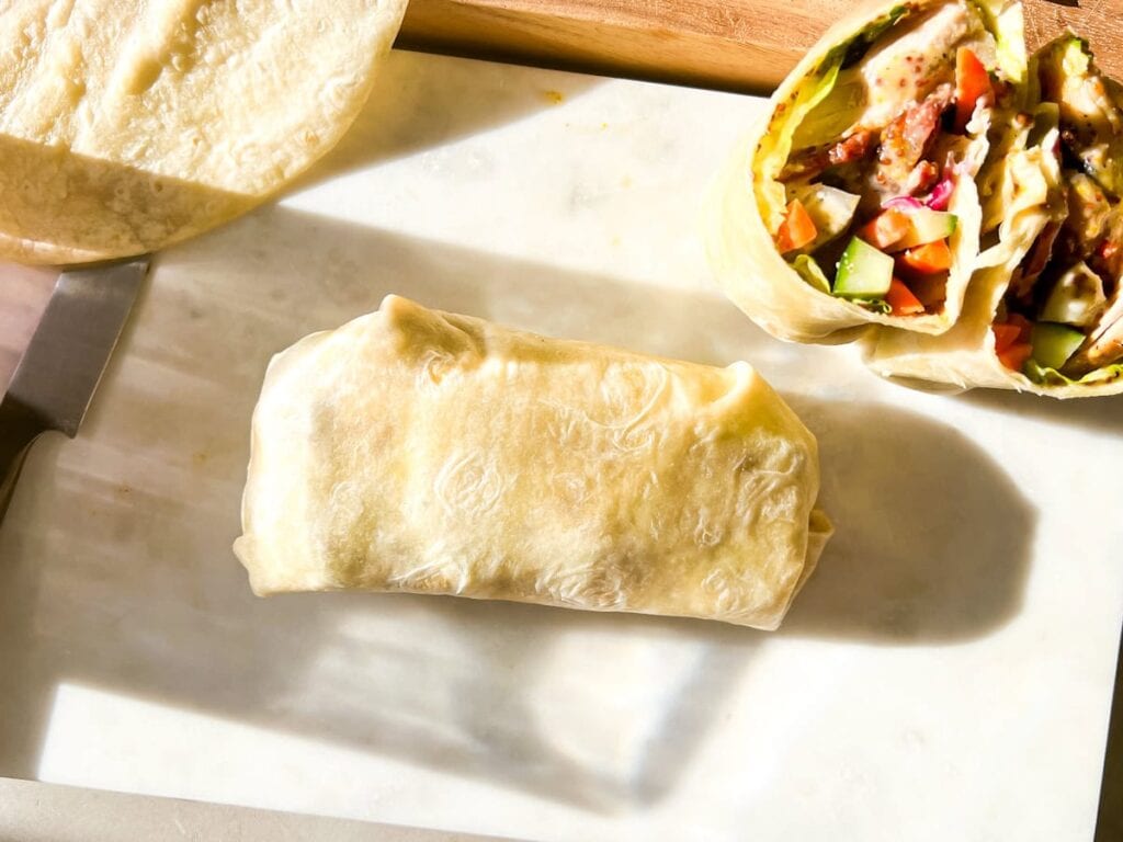 Rolled up wrap.