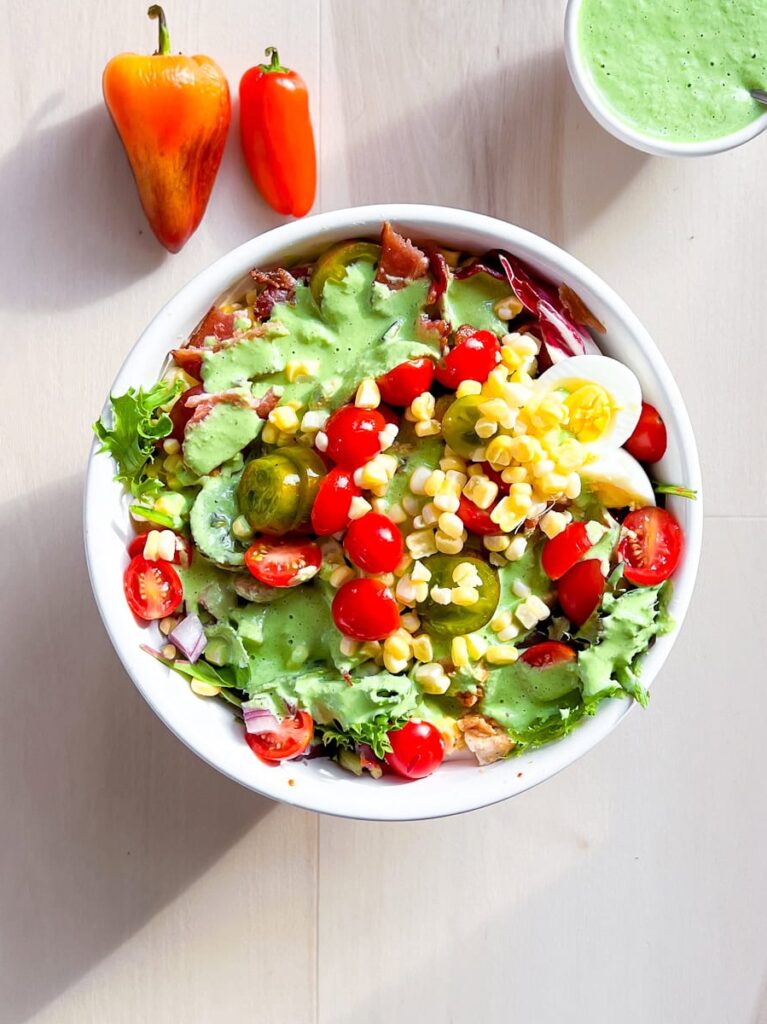 Chick-Fil-A Cobb Salad with dressing.