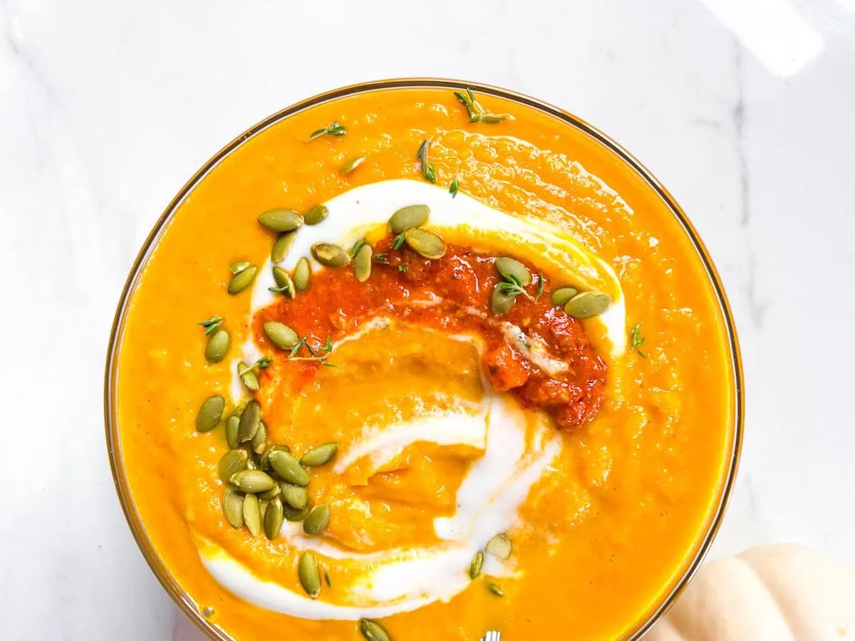 Carrot & Roasted Squash Soup.