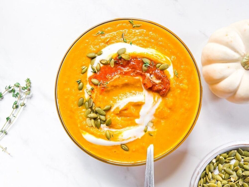 Easy Carrot and butternut squash soup.