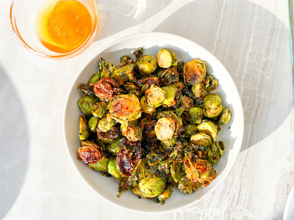 Hot honey brussel sprouts.