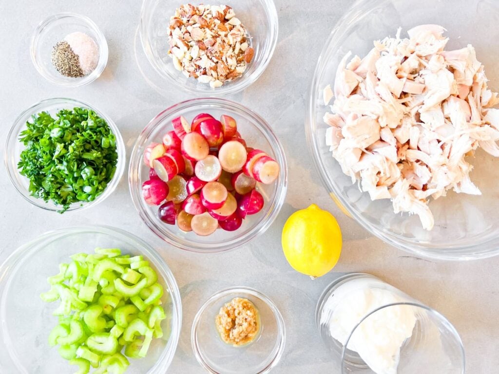 Chicken Salad ingredients.