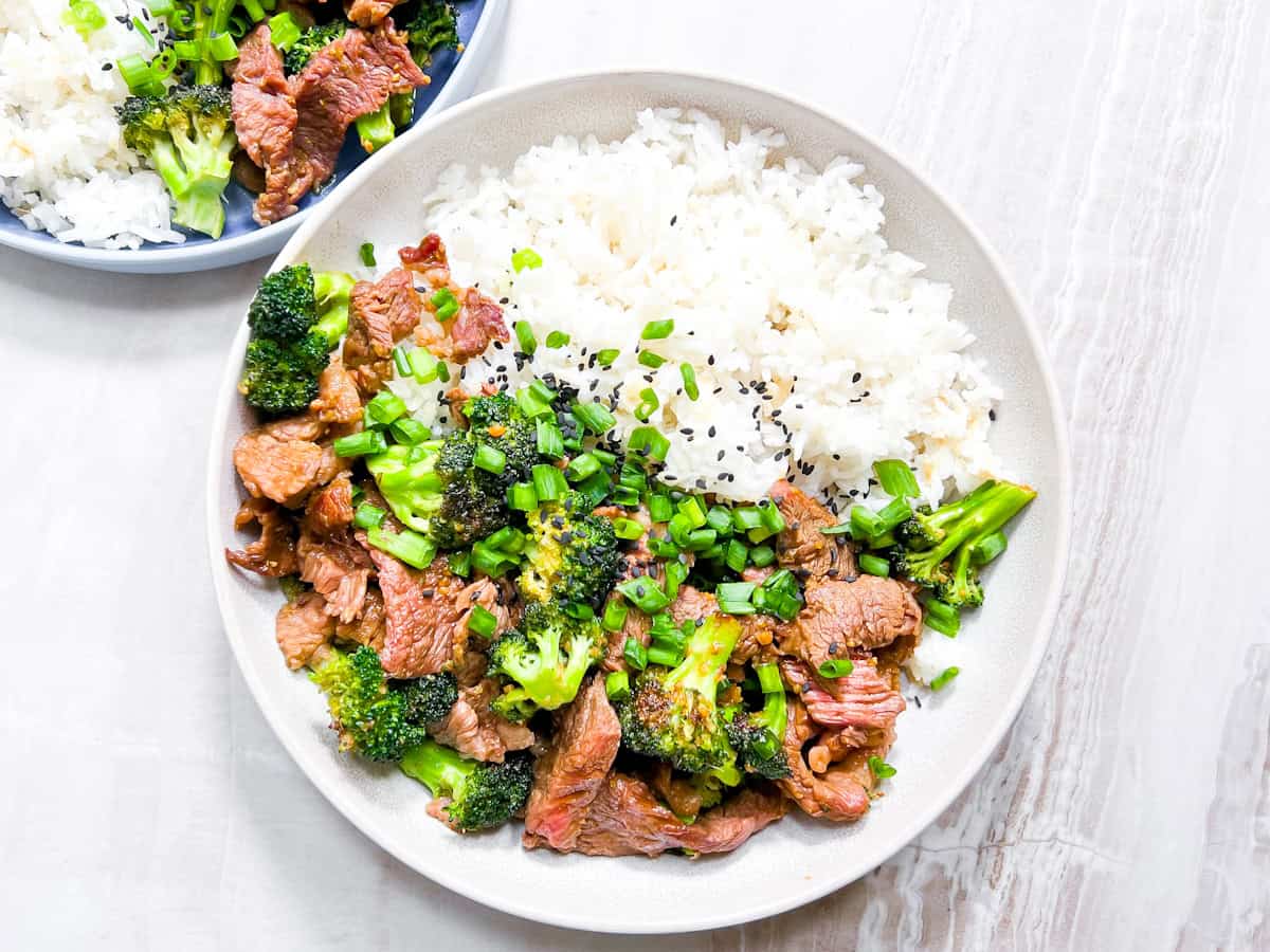 Finished panda express broccoli and beef recipe.