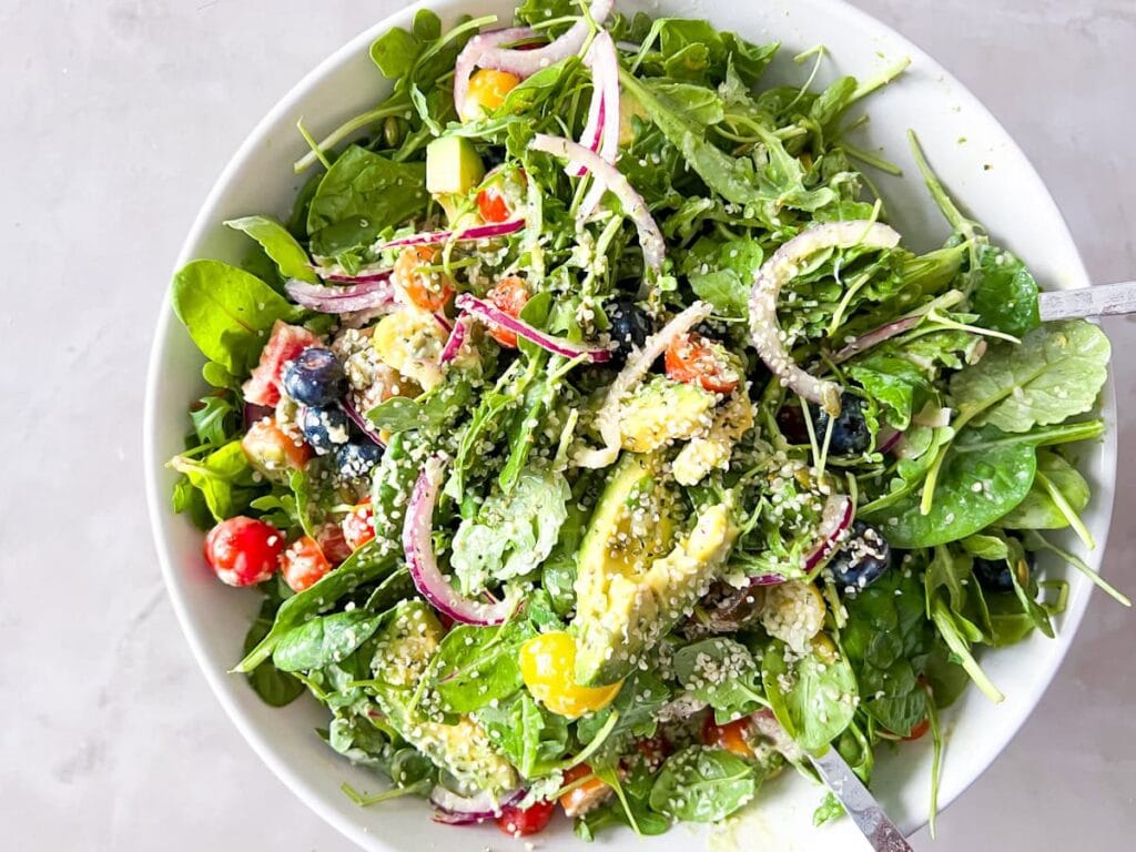 Arugula and Spinach Salad.