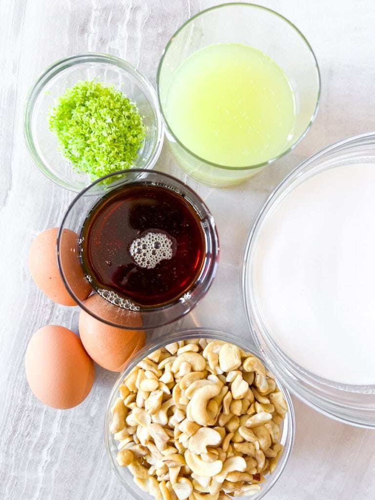 Key lime pie filling ingredients.