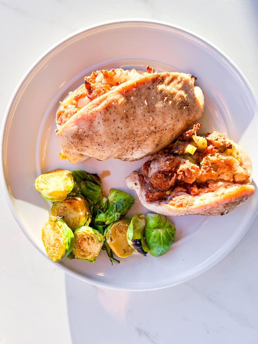 Stuffing stuffed chicken breast.