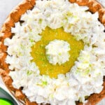 Key lime pie with coconut whipped cream.