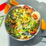 Finished cucumber and pepper salad.