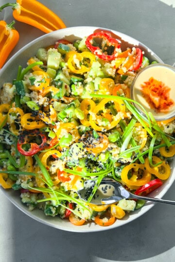 Finished cucumber and pepper salad.