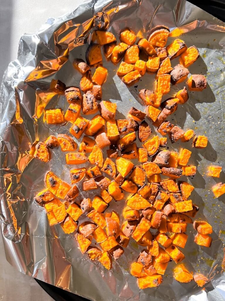 Roasted sweet potatoes.