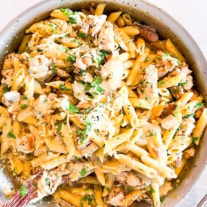 Chicken Garlic Parmesan Pasta.
