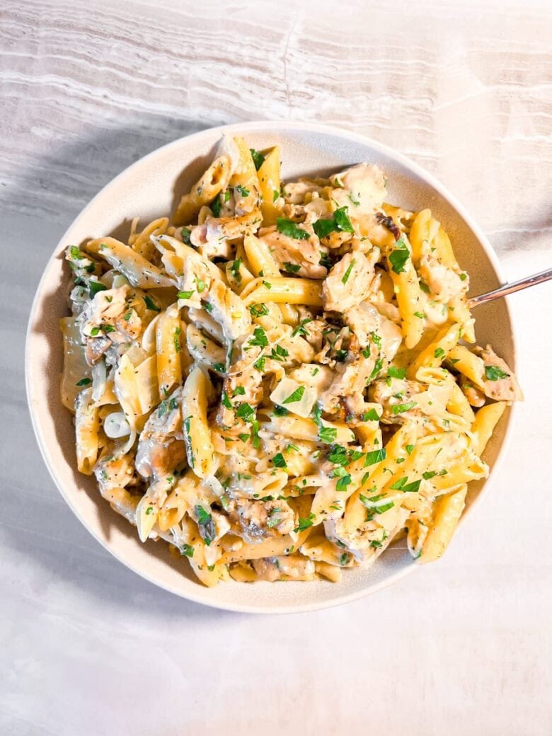 Chicken Garlic Parmesan Pasta.