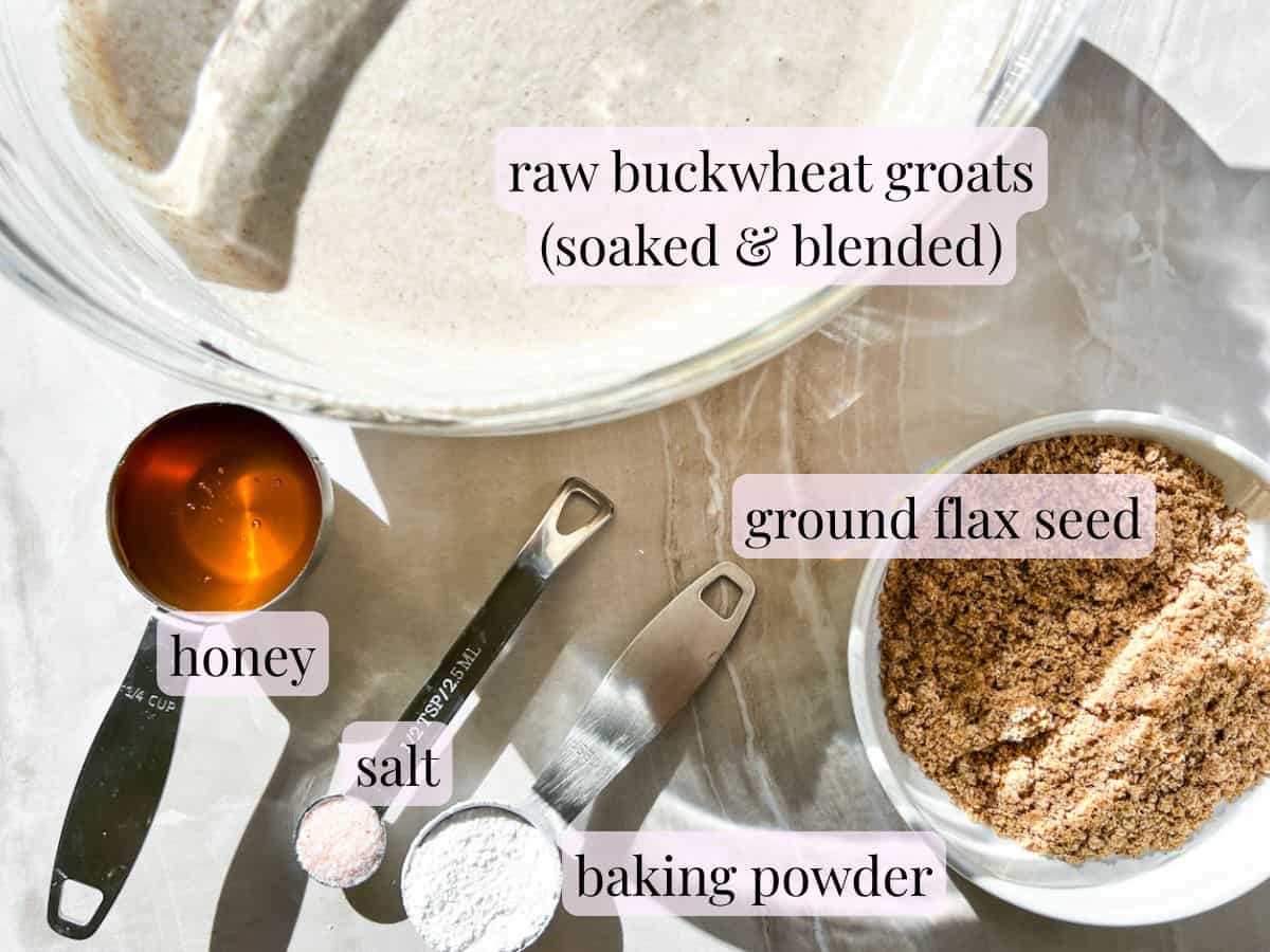 Buckwheat Bread ingredients labeled.